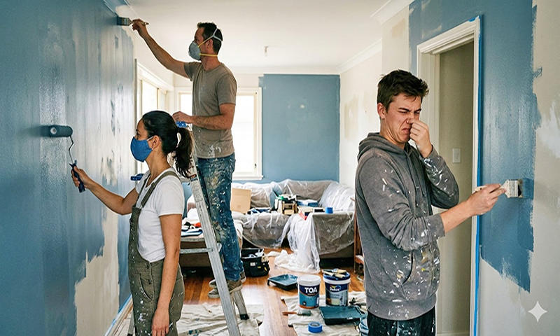 Khi sơn nhà mới sẽ gây ra mùi rất khó chịu và ảnh hưởng tới sức khỏe con người